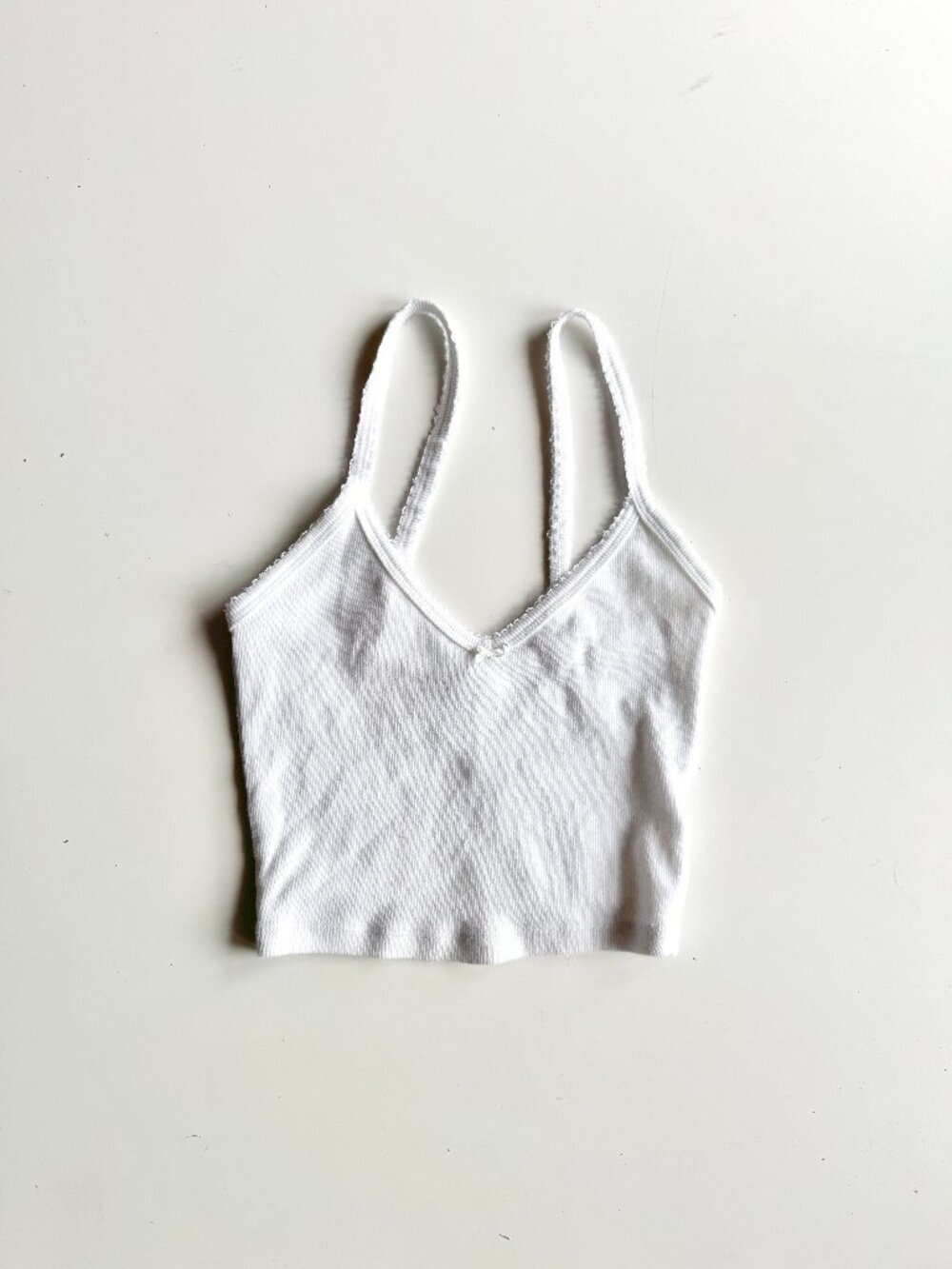 Aritzia SUNDAY BEST Gracie White Cotton Pointelle Knit Cropped Tank, Size XS